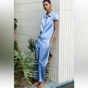 ZARA HEAVY WEIGH SATIN PANTS ZW COLLECTION